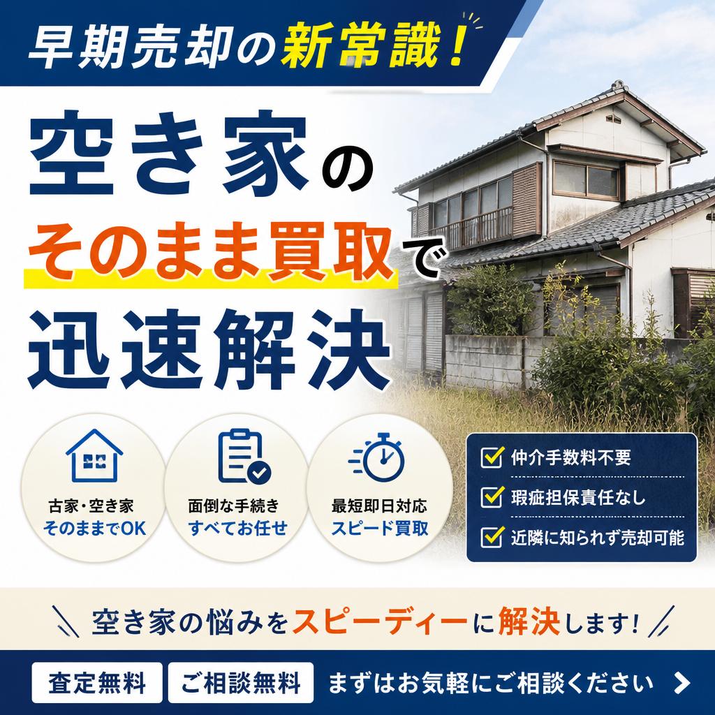 早期売却の新常識！空き家のそのまま買取で迅速解決
