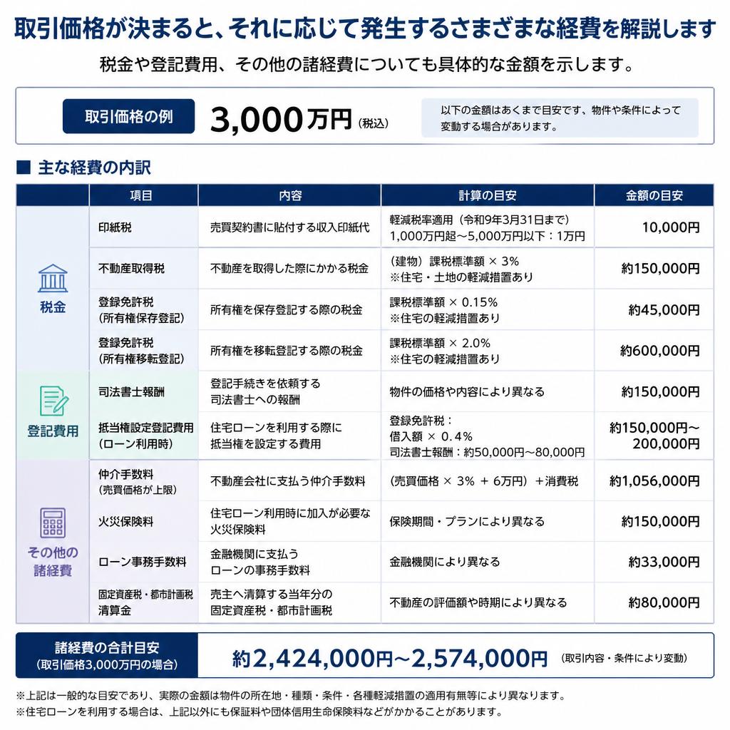 2. 取引価格から影響を受ける諸経費