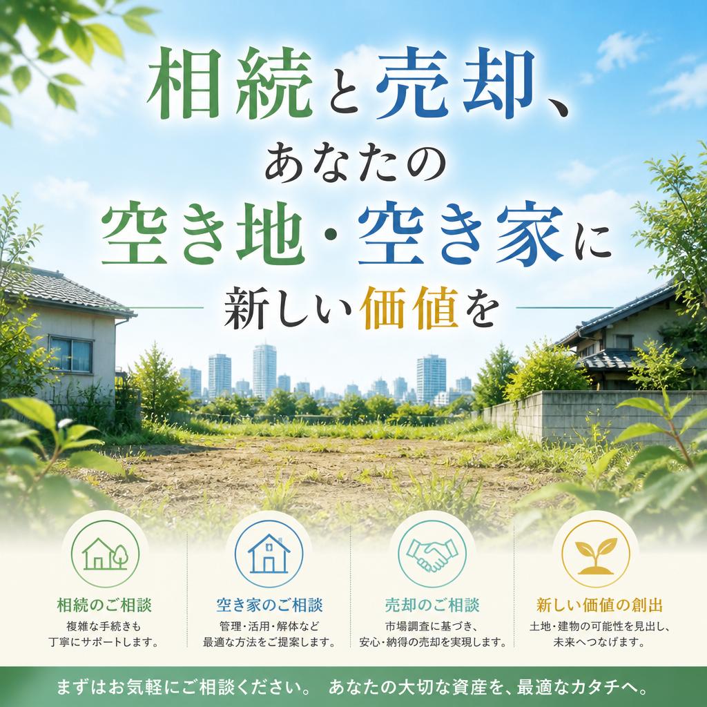 相続と売却、あなたの空き地・空き家に新しい価値を