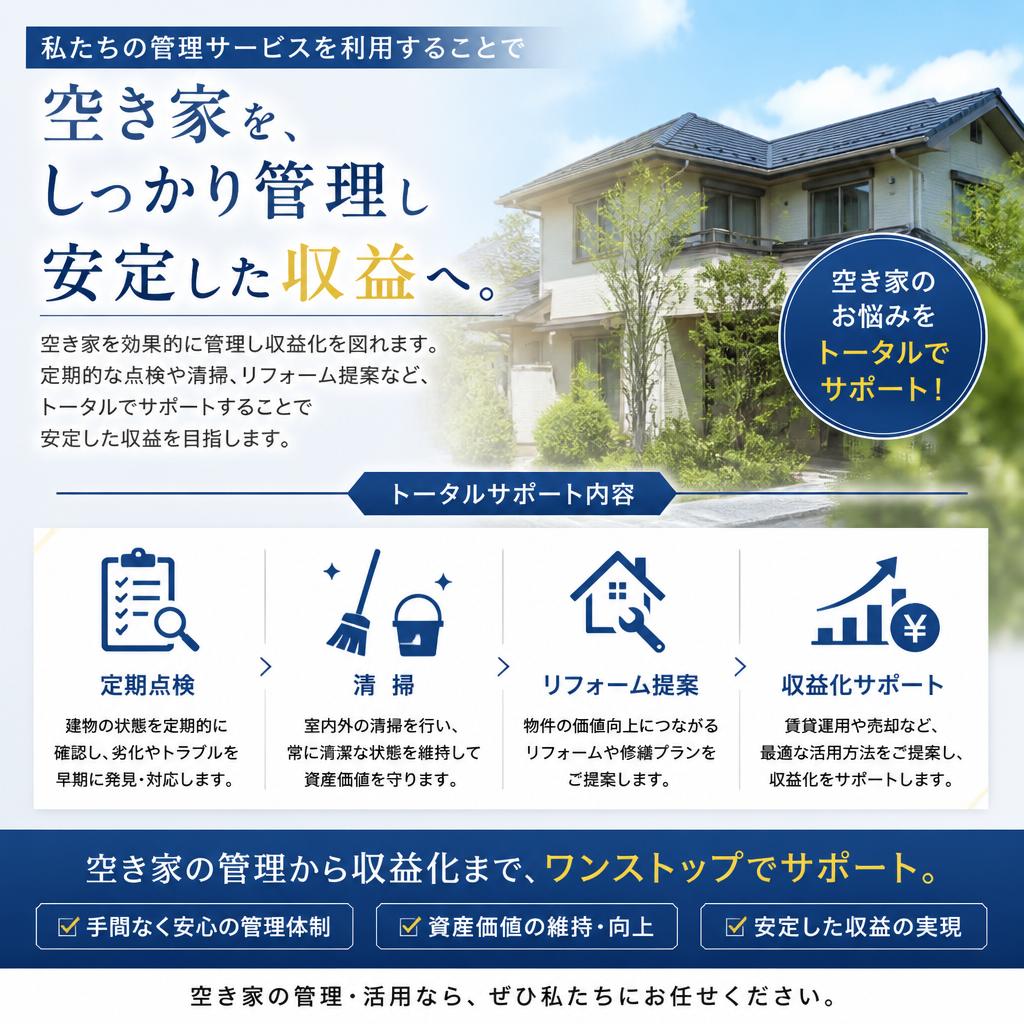 空き家の管理サービスのメリット