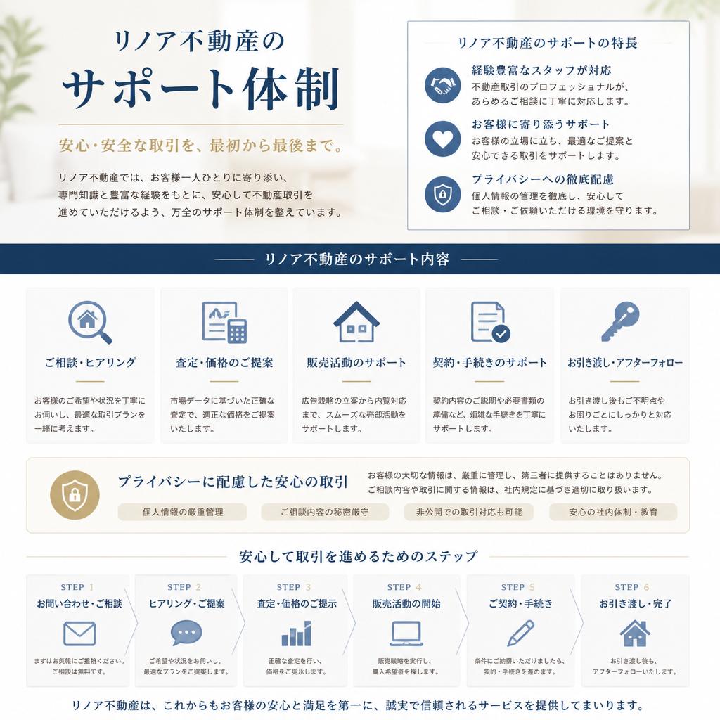 リノア不動産のサポート体制