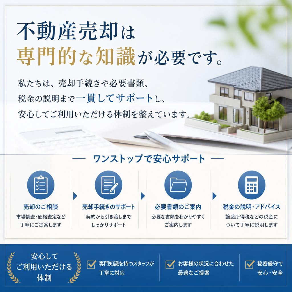 手厚いサポートで安心の売却