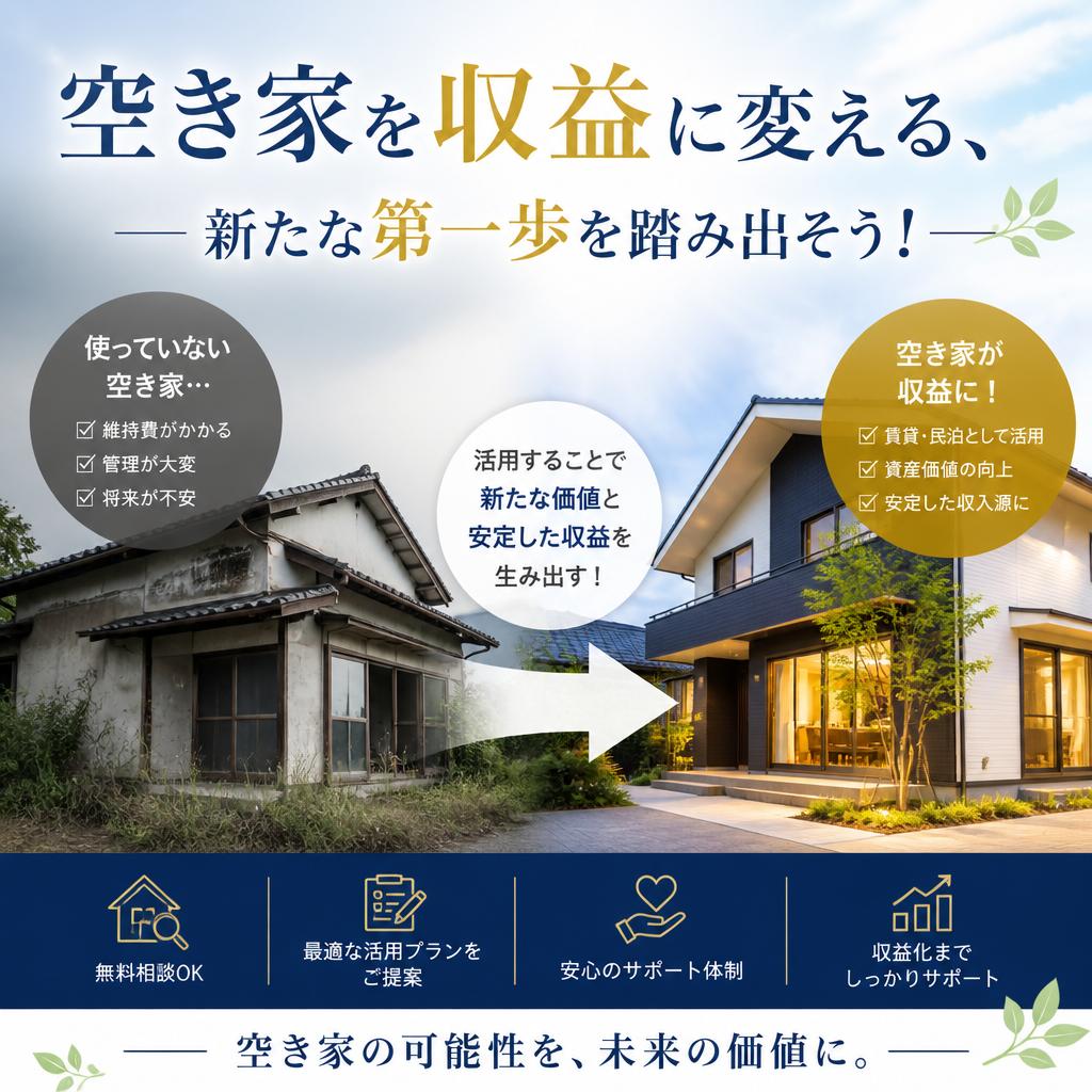 空き家を収益に変える、新たな第一歩を踏み出そう！