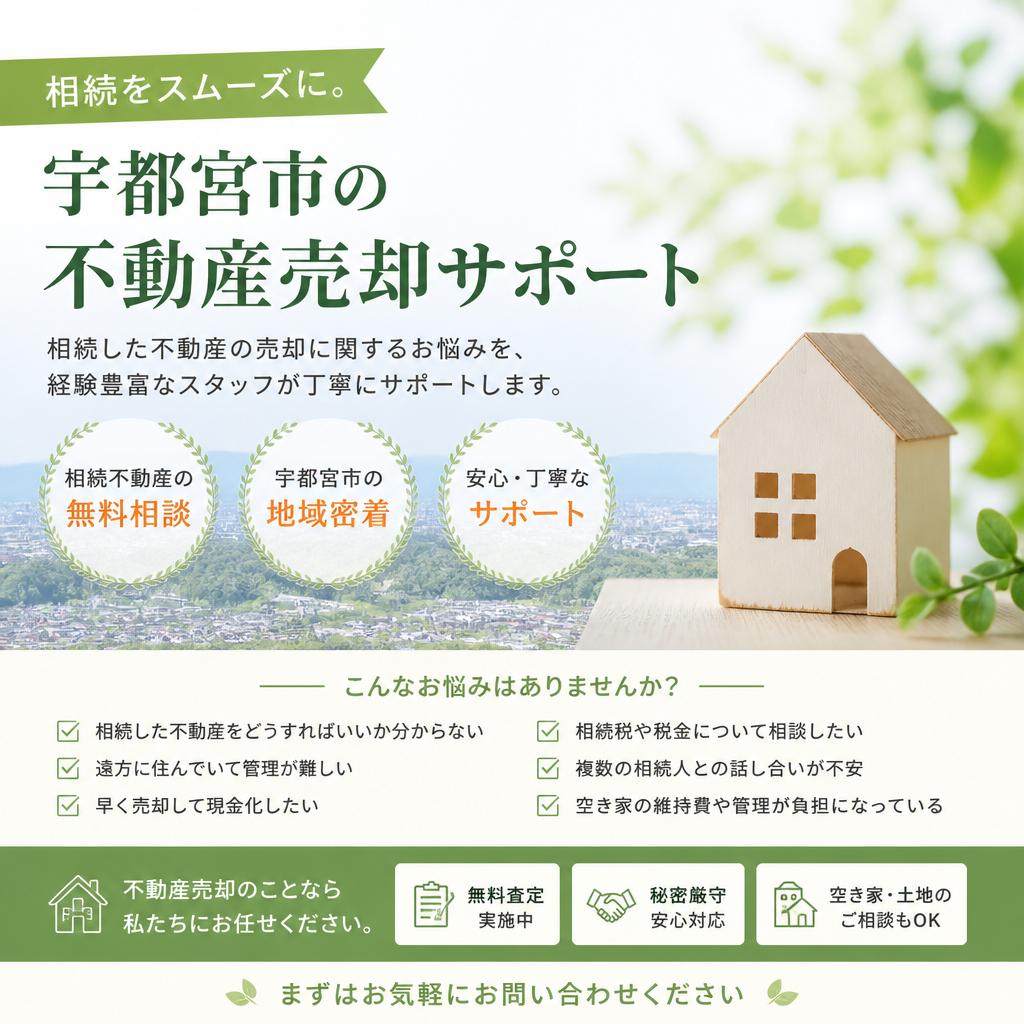 相続をスムーズに。宇都宮市の不動産売却サポート