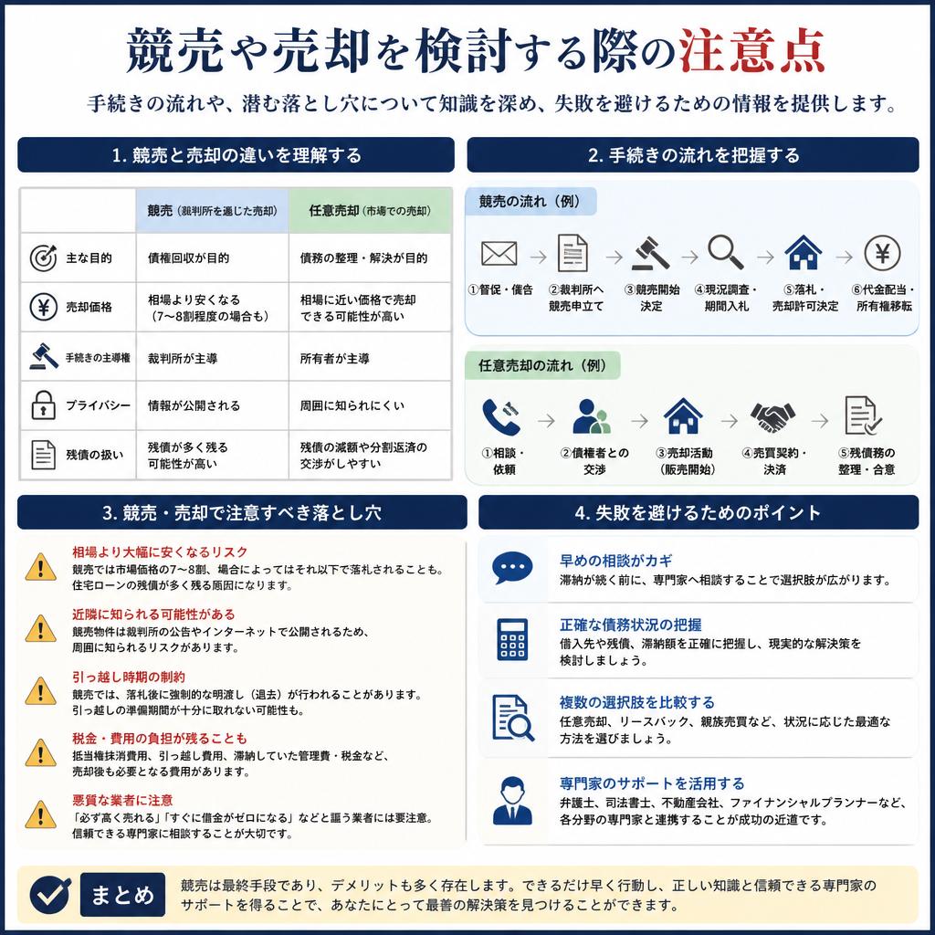 競売や売却の際の注意点