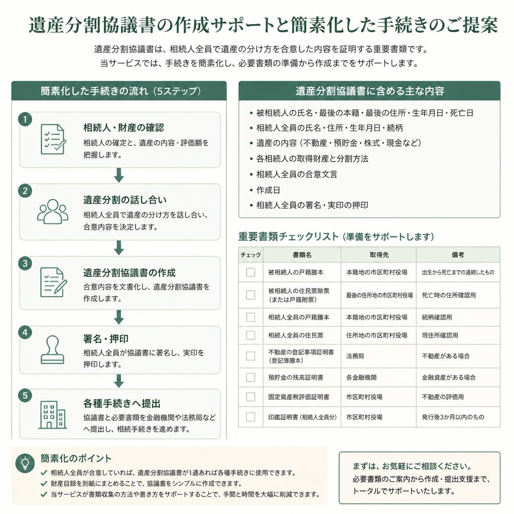 遺産分割協議書の作成・必要書類を確認
