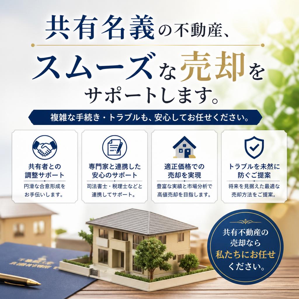 共有名義の不動産、スムーズな売却をサポートします。