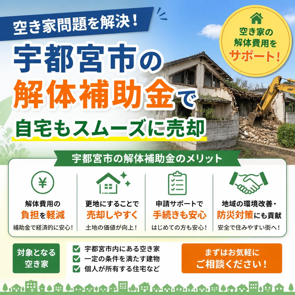 空き家問題を解決！宇都宮市の解体補助金で自宅もスムーズに売却